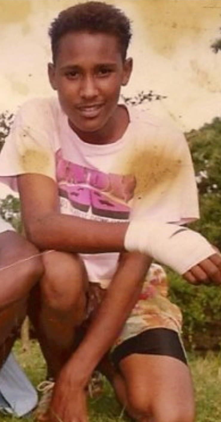 Jonas Muthoni as a teenager in Africa